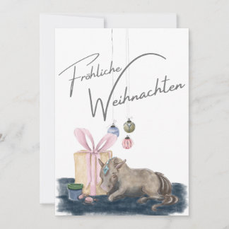 Carte de Noël avec image de cheval, cadeau de chev
