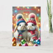 Carte de Noël avec lapins (Devant)