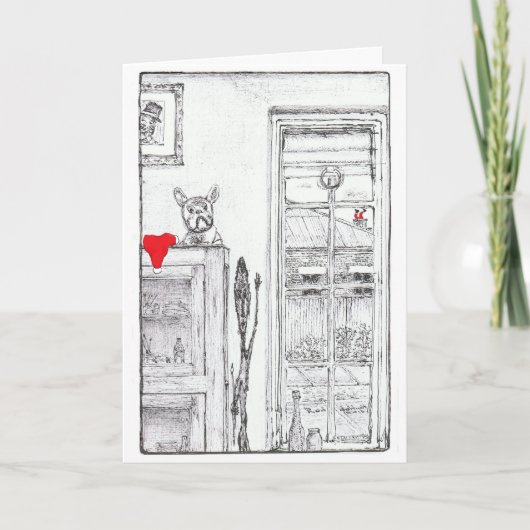 Carte de Noël avec le chien mignon (Devant)