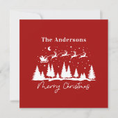 Carte de Noël avec le père Noël et son traîneau de (Devant)