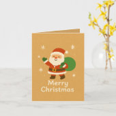 Carte de Noël avec le Père Noël Joyeux Noël (Fleur jaune)