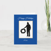 Carte de Noël avec le Silhouette d'un Policier et (Devant)