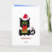 Carte de Noël avec les pingouins et le à petits (Dos)