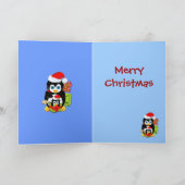 Carte de Noël avec les pingouins et le à petits (Intérieur)