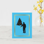 Carte de Noël avec l'ombre d'un policier et d'un a (Fleur jaune)