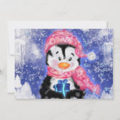 Carte de Noël avec Manchot Joyeux - Amusant (Dos)