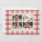 Carte de Noël avec motif toile de décoration rouge (Dos)