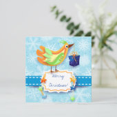 Carte de Noël avec oiseau (Debout devant)