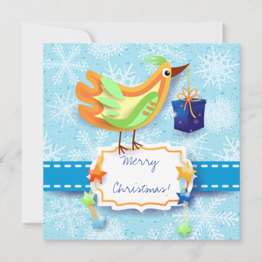 Carte de Noël avec oiseau (Devant)