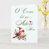 Carte de Noël avec paroles d'hymne cardinal (Fleur jaune)
