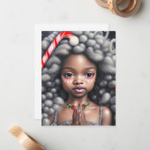 carte de noël avec petite fille noire (Devant/Arrière en situation)