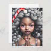 carte de noël avec petite fille noire (Devant / Derrière)