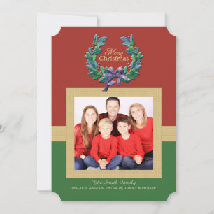 Carte de Noël avec photo à cadre doré