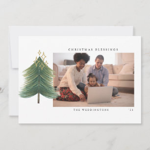 Carte de Noël avec photo à motif écossais de Buffa