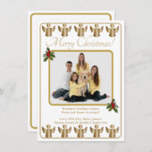 Carte de Noël avec photo d'Anges d'Or (Devant / Derrière)