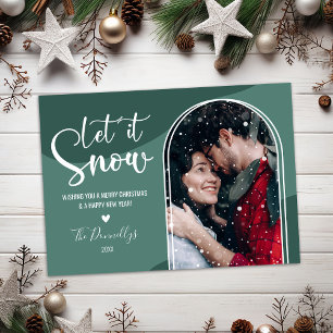 Carte de Noël avec photo dans un globe de neige