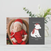 Carte de Noël avec photo de bébé ours polaire (Debout devant)