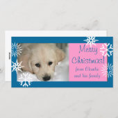 Carte de Noël avec photo de chien (Devant / Derrière)