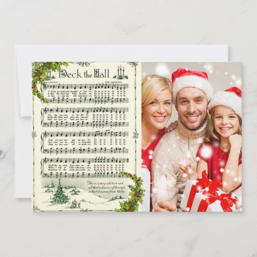 Carte de Noël avec photo de Deck the Hall (Devant)