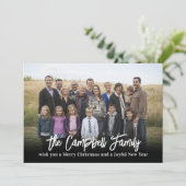 Carte de Noël avec photo de famille joyeuse (Debout devant)