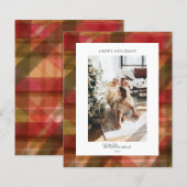 Carte de Noël avec photo de famille moderne à carr (Devant / Derrière)