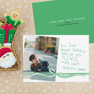 Carte de Noël avec photo de Jésus cher