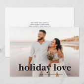 Carte de Noël avec photo de jeunes mariés amour de (Devant / Derrière)