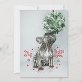 Carte de Noël avec photo de l'animal préféré du Pè (Devant)