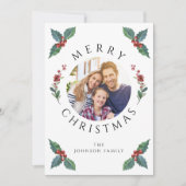 Carte de Noël avec photo de Noël de verdure hivern (Devant)