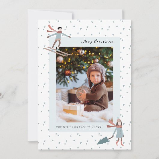 Carte de Noël avec photo de Noël enneigé (Devant)