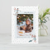 Carte de Noël avec photo de Noël enneigé (Debout devant)