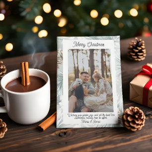 Carte de Noël avec photo de portrait à carreaux ol