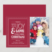 Carte de Noël avec photo de typographie de vacance (Devant / Derrière)