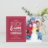 Carte de Noël avec photo de typographie de vacance (Debout devant)