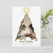Carte de Noël avec photo du sapin (Debout devant)