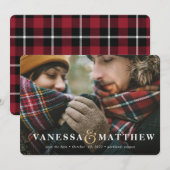 Carte de Noël avec photo et esperluette dorée pour (Devant / Derrière)