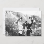 Carte de Noël avec photo et texte blanc Joyeuses F (Devant)