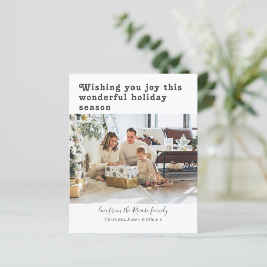 Carte de Noël avec photo et texte personnalisés (Debout devant)