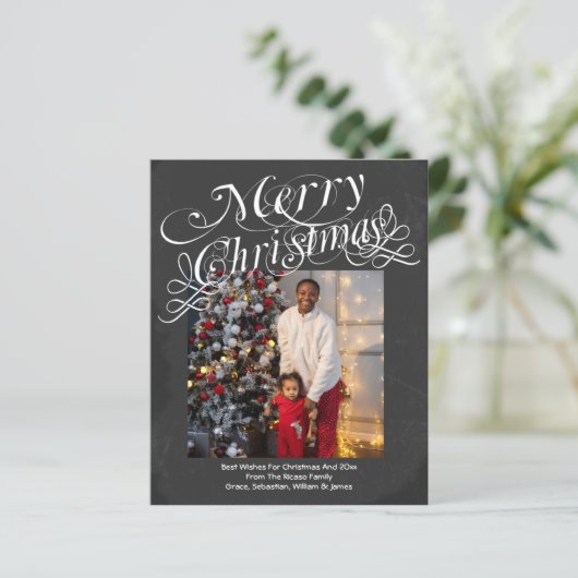 Carte de Noël avec photo et texte personnalisés (Debout devant)