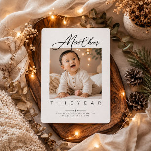 Carte de Noël avec photo et texte script 'More Che