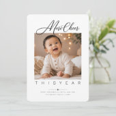 Carte de Noël avec photo et texte script 'More Che (Debout devant)