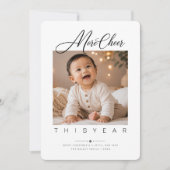 Carte de Noël avec photo et texte script 'More Che (Devant)