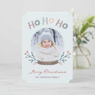 Carte de Noël avec photo Ho Ho Ho