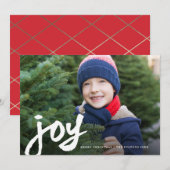 Carte de Noël avec photo Joie manuscrite (Devant / Derrière)