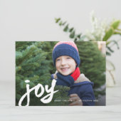 Carte de Noël avec photo Joie manuscrite (Debout devant)