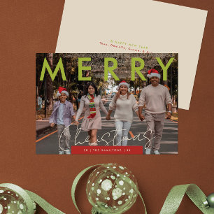 Carte de Noël avec photo Moderne et personnalisa