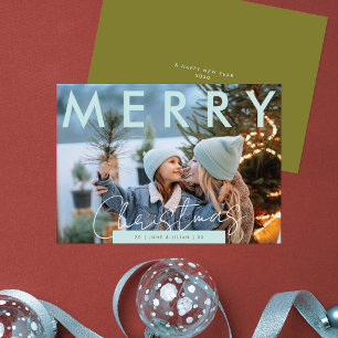 Carte de Noël avec photo Moderne et personnalisa