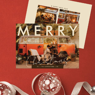 Carte de Noël avec photo Moderne et personnalisa