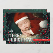 Carte de Noël avec photo personnalisée (Devant / Derrière)