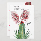 Carte de Noël avec plaid de Buffalo & cactus Joyeu (Devant / Derrière)